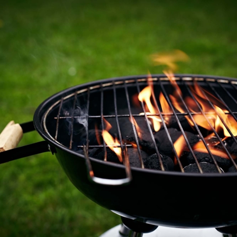 A charcoal grill