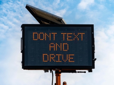 Don't text and drive signage