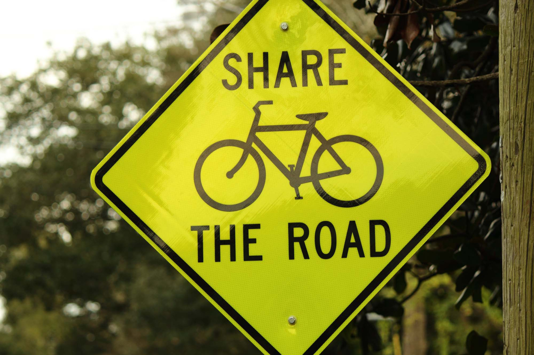 Share the Road bicycle sign