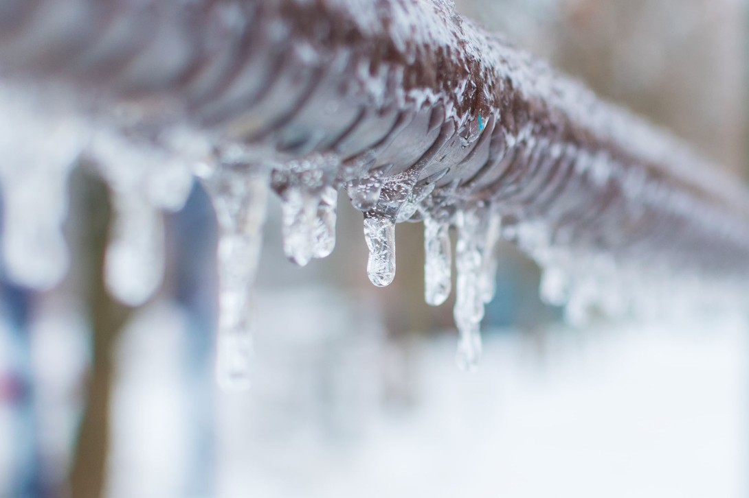 Frozen pipes in winter