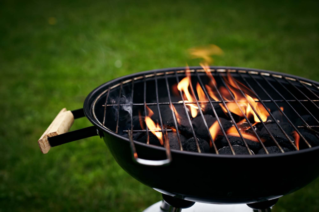 A charcoal grill