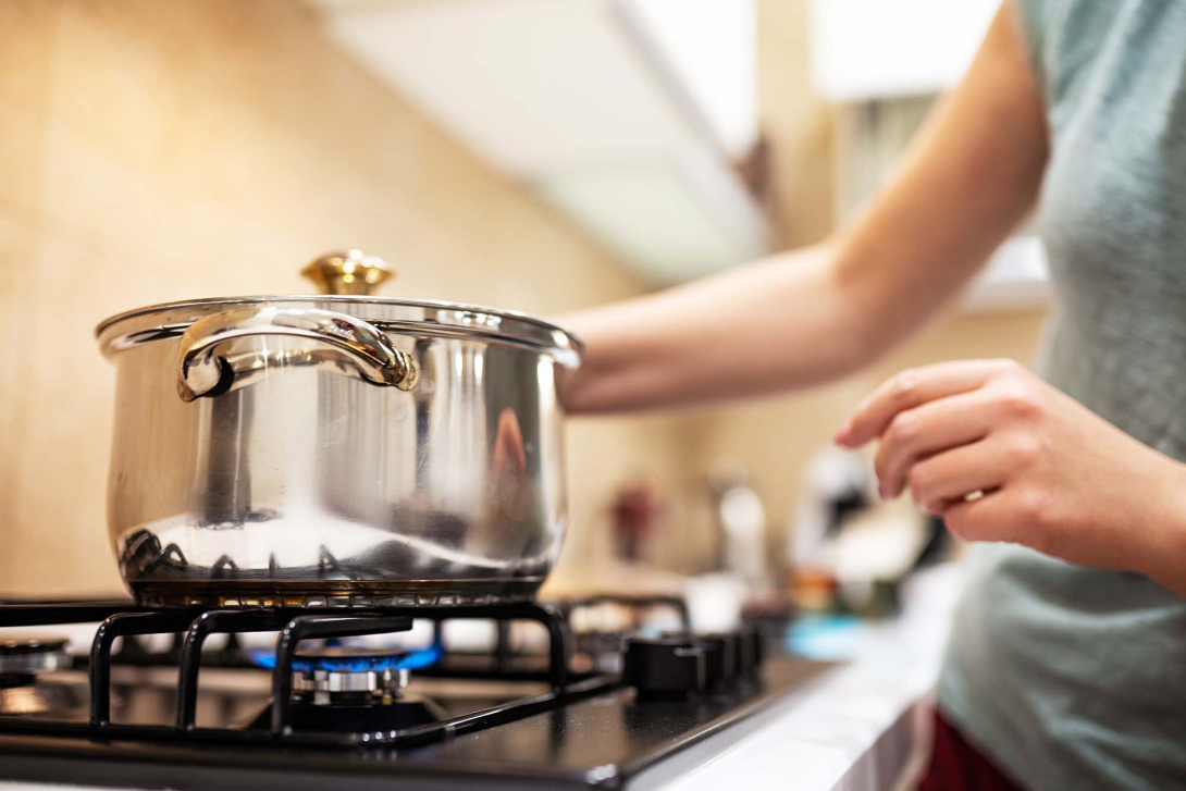 A kitchen stovetop
