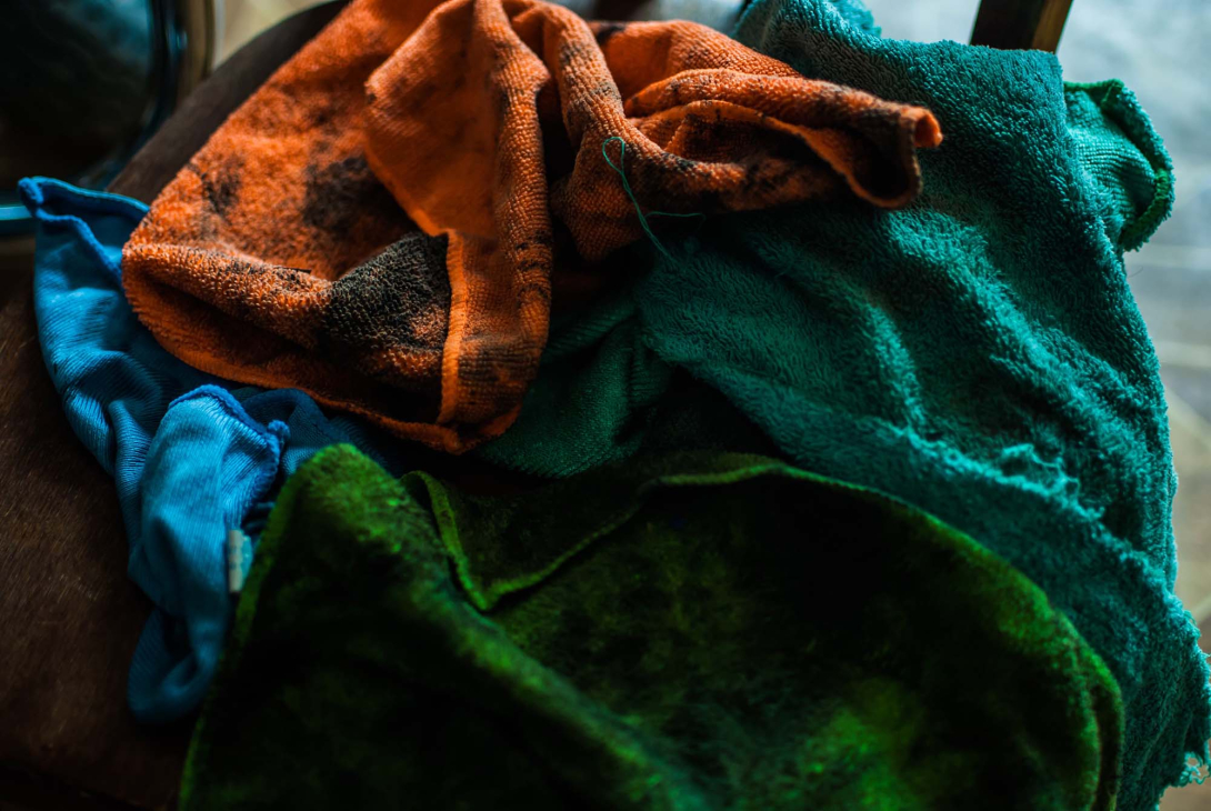 A pile of colorful rags