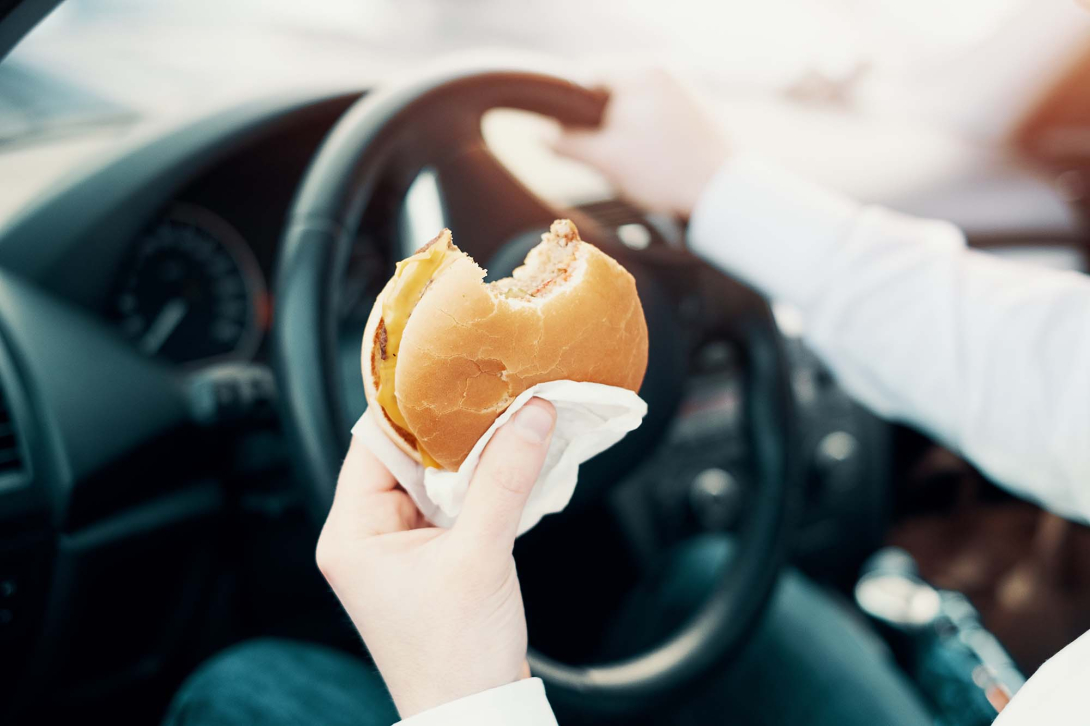 Eating in a car